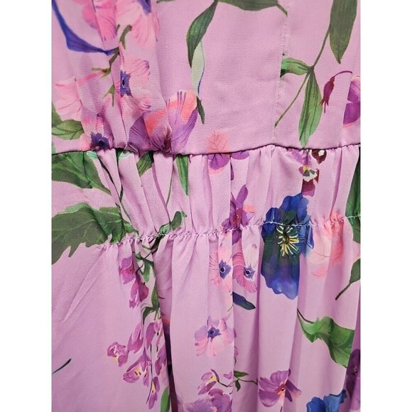 Talbots Tropical Floral Sleeveles Dress Womens Size 14 Fit Flare Lined New - Picture 3 of 8